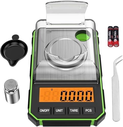 ORIA Digital Milligram Scale, 50g x 0.001g Pocket Jewellery Scale, Green