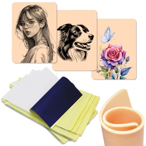 3mm Tattoo Practice Skins Kit, Includes 3PCS 3mm Soft Silicone Double Sides 7.4x5.6