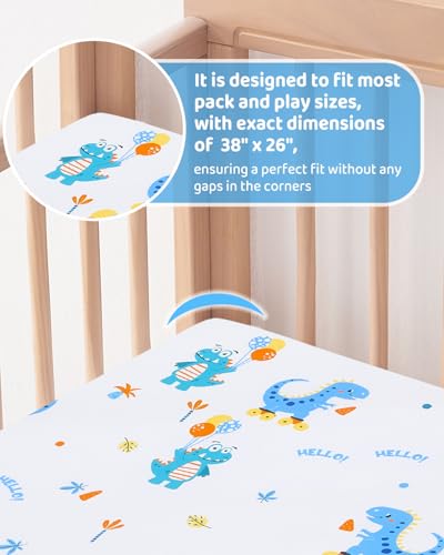 Image of lasoftan Pack and Play Mattress - 38 inch x 26 inch Soft Breathable Portable Mattres Waterproof & Washable Perfectly fits Pack n Play