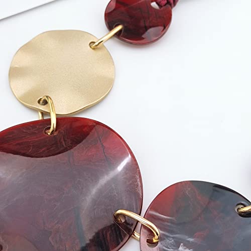 Bocar Chunky Irregular Acrylic Costume Pendant Necklace Women Large Statement 22" Collar Necklace4