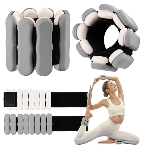 Image of Ankle & Wrist Weights for Women Men, Set of 2, 1 lb /2 lb Each | Adjustable Arm & Leg Weights, Soft Silicone Weighted Bracelet For Pilates Yoga Dance Walking Running Swimming Weight Loss