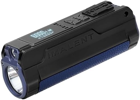 IMALENT BL70 6000 Lumens Small Flashlight, Dual Light Source, EDC Lights with Red Beam and White LED Combination, Powered by Built-in Rechargeable Outdoor Battery,