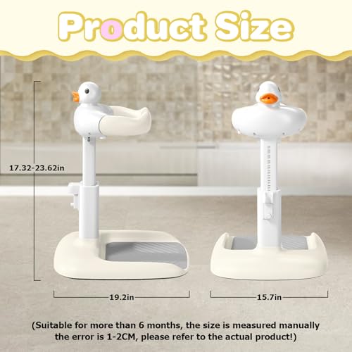 Image of Baby Bath with Shower Stand Support - Adjustable Toddler Shower Tower with Anti-Pinch & Anti-Slip Design, Baby Bathtub Stand for Infants 6-36 Months, Ideal Gift for Newborns,Khaki