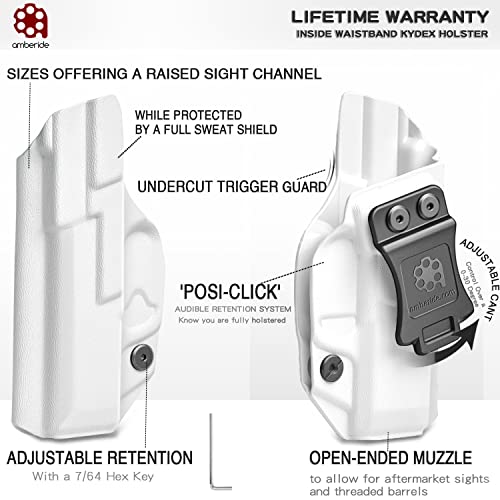 Iwb Kydex Fit: Ruger Lc9 / Lc9S / Ruger Lc380 / Ruger Ec9S Pistol | Inside Waistband | Adjustable Cant | Made In The Usa By Amberide (Arctic White, Right Hand Draw (Iwb)) #TOP3