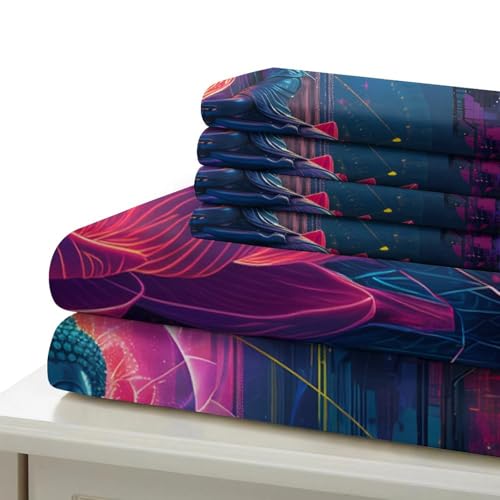 Housse de couette douce effet 3D motif brocoli en microfibre résistante