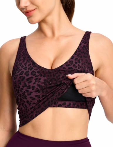 Image of THE GYM PEOPLE Womens' Sports Bra Longline Wirefree Padded with Medium Support
