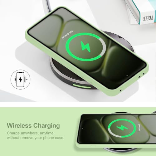 Image of DIZORO Microfiber Candy Compatible for Oneplus Nord 6 5G Smooth Touch Cushion Liquid Soft Silicone Gel Rubber Phone Case Non-Slip Full Body Protective Shockproof Back Cover - Matcha