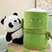 OUKEYI Panda Stuffed Animals Panda Bamboo Plush Toy 9.8 Inch/25cm Bamboo Tube Panda Pillow Stuffed Panda Bear Plushies Panda Doll Gifts for Boys Girls, Black