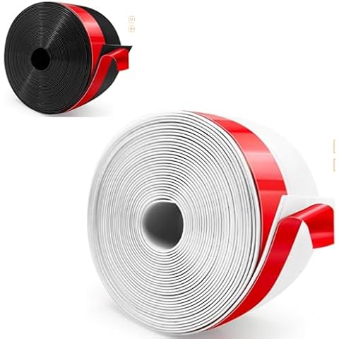 Wide Silicone Weather Stripping Door Seal, Strong Adhesive Door Draft Stopper, Door Sweep Draft Stopper for Doors Gap&Under Bottom Garage Door, Glass Shower Door, Sliding Door, 2" x 20 ft, Black Cover