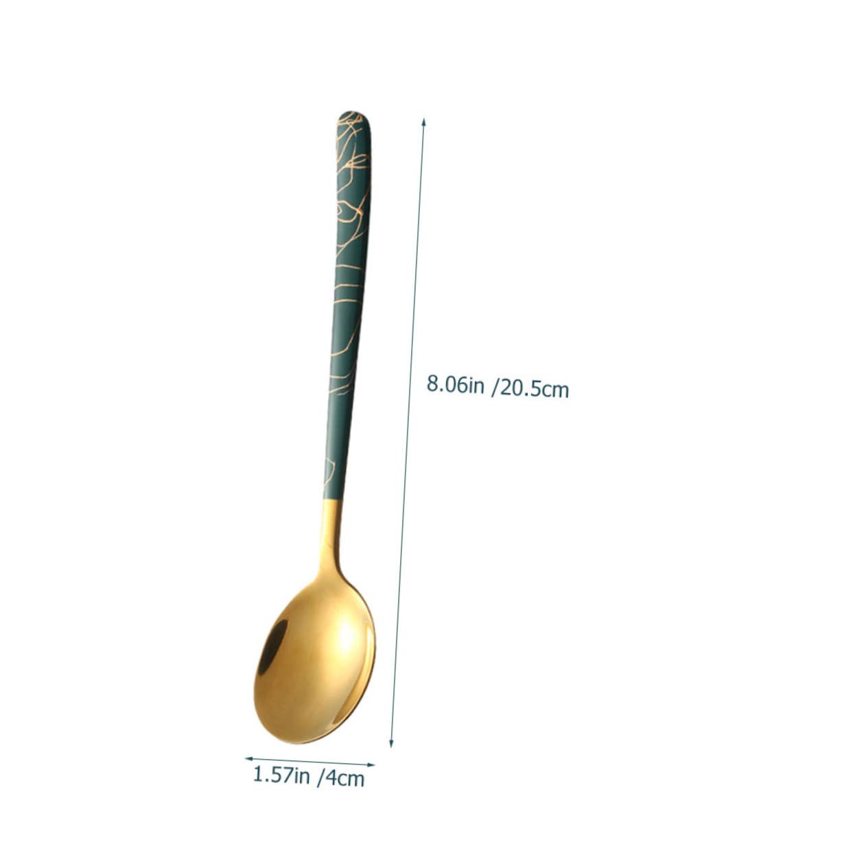 Unomor 4Pcs Stainless Steel Ice and Coffee Stirring Spoons Long Handle Drinking Spoons for Mixing Drinks and Desserts present for Housewarming and Festivals