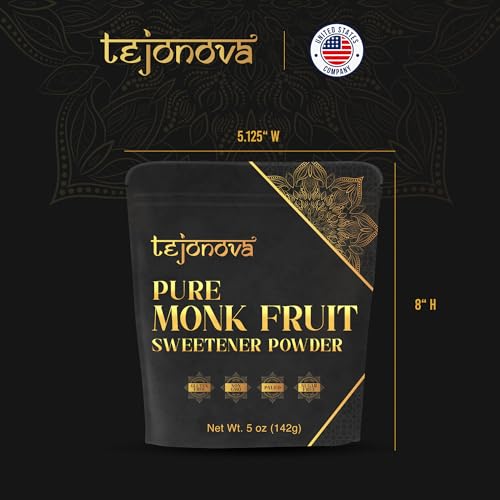 tejonova Monk Fruit Sweetener, 5 oz, Monk Fruit Extract Powder, Monkfruit Sweetener Pure Flavor, Monk Fruit Sweetener No Erythritol, Ideal Monkfruit Sweetner and Keto Sugar Substitute, 460 Servings - Thumbnail 7