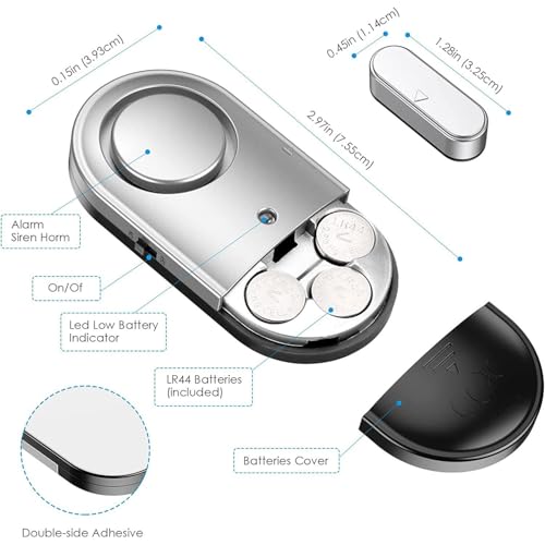 Image of 1pcs 125DB Door Sensor Home Alarm Security System Burglar Safety Wireless System Office Cabinet Security Anti Theft Door Opening Alarm Sensor Smart Gadget Door and Window Devices Pool Cabinet