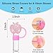 25 Pack Cute Silicone Straw Cover Cap for Stanley Cup Accessories, 10mm Topper Compatible With 30&40 Oz Tumbler, Shiny Modern Covers