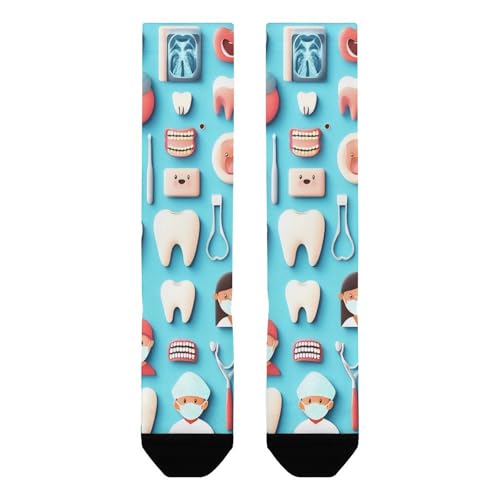 Knee High Socks Fashion Work Athletic Long Stockings Soft Dress Decor Socks2