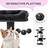 Allewie 73in Fan-Shaped Space-Saving Corner Cat Tower/Multi-Level Tall Cat Tree for Indoor Kitties/Cozy Baskets/Condos/House/Perches/Sisal Scratching Posts/Pet Activity Center/Dark Grey #4