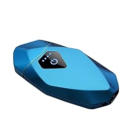 Type-C プラズマライター 防風 デュアルアーク 充電式 フリント式/オイル両対応 LEDバッテリー表示灯 パイプ/ミニサイズ（ブルー）