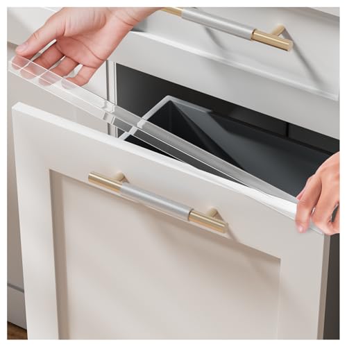 2 Pack Cabinet Protectors for Kitchen Cabinets 18 Length Clear Cabinet Door Protector Edge Guard 3/4 Thick for Kitchen Drawer Fronts Slip-On Plastic Edge Guard to Protect Sink & Trash Drawer