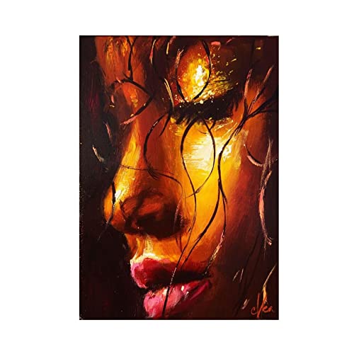 Portrait femme moderne pour salon decoration murale sans cadre