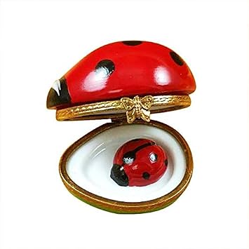 Ladybug W/baby - Limoges Box Authentic Porcelain Figurine From France