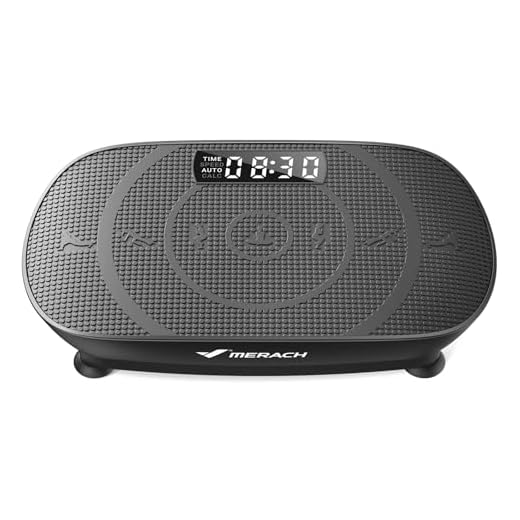 MERACH Plataforma Vibratoria, Plataforma Vibración Muscular Silenciosa y Compacta para Moldear el Cuerpo y Relajarse, con Cómoda Almohadilla de Silicona, Pantalla LED y Mando a Distancia (Negro)