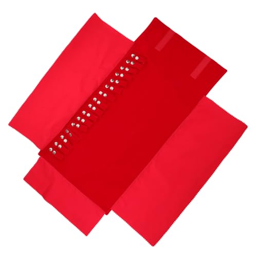 ORFOFE Bolsa Enrollable para Joyas Roja de Terciopelo Organizador Portátil para Collares y Pulseras Resistente Arañazos y Bolsa Plegable para Viaje y Diario