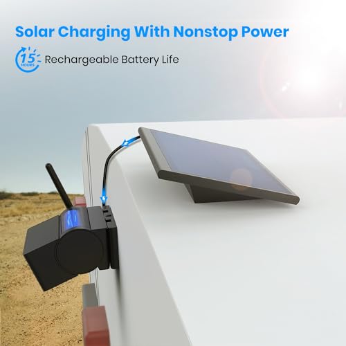 AUTO VOX Solar Wireless Backup Camera with 7\" Monitor System, 1080P Rechargeable Battery Waterproof Trailer Hitch Rear View Camera with 5Mins Installation, Split Screen IR Night Vision for Truck, RV