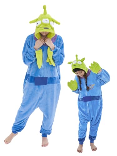 GONAAP Unisex Adult Green/Blue Onesie Pajamas Animal One Piece Halloween Costume Cosplay Sleepwear (Green/Blue XX-Large)