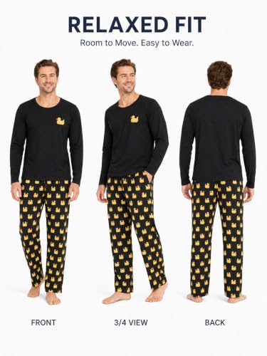 Image of Yoimira Mens Soft Pajama Set Short /Long Sleeve 2 Piece PJs with Pockets