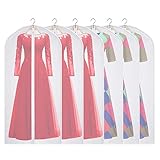 Lonnie Life Dust Proof Clear Garment Bags 6 Piece Set,Lightweight Clear Full Zipper Suit Bags for Travel and Clothing Storage of Dresses, Dress Shirts, Coats. (6L)