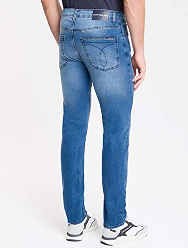 Calça Jeans Slim, Calvin Klein, Masculino, Azul Médio, 42