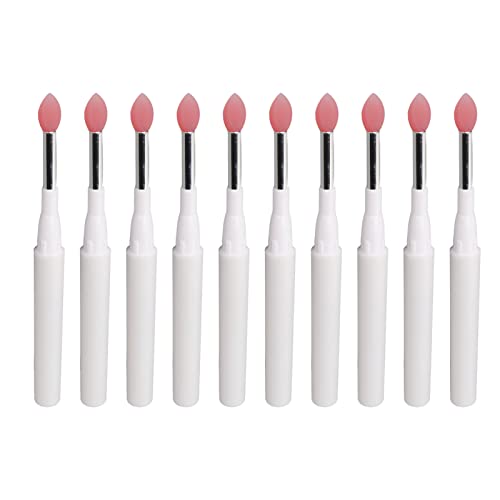 10 Pinceles de Labios de Silicona con Tapa, Pinceles Aplicadores de Cejas Multiusos Portátiles para Aplicar Mascarilla de Labios en Crema y Brillo de Labios