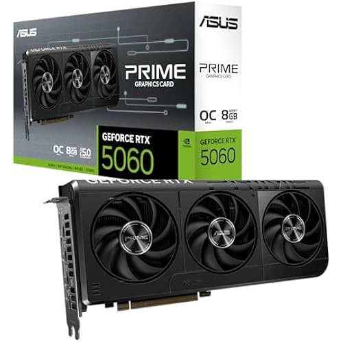 ASUS Prime GeForce RTX 5060 8GB GDDR7 OC Edition Gaming Graphics Card