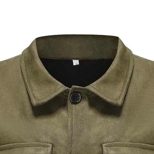 Veste en daim pour homme ZDJSWJ à boutons style trucker veste de sport slim