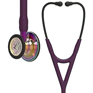 3M Littmann Cardiology IV Diagnostic Stethoscope, 6239, More Than 2X as Loud, Weighs Less, Stainless Steel High Polish Rainbow-Finish Chestpiece, 27″ Plum Tube, Violet Stem and Black Headset