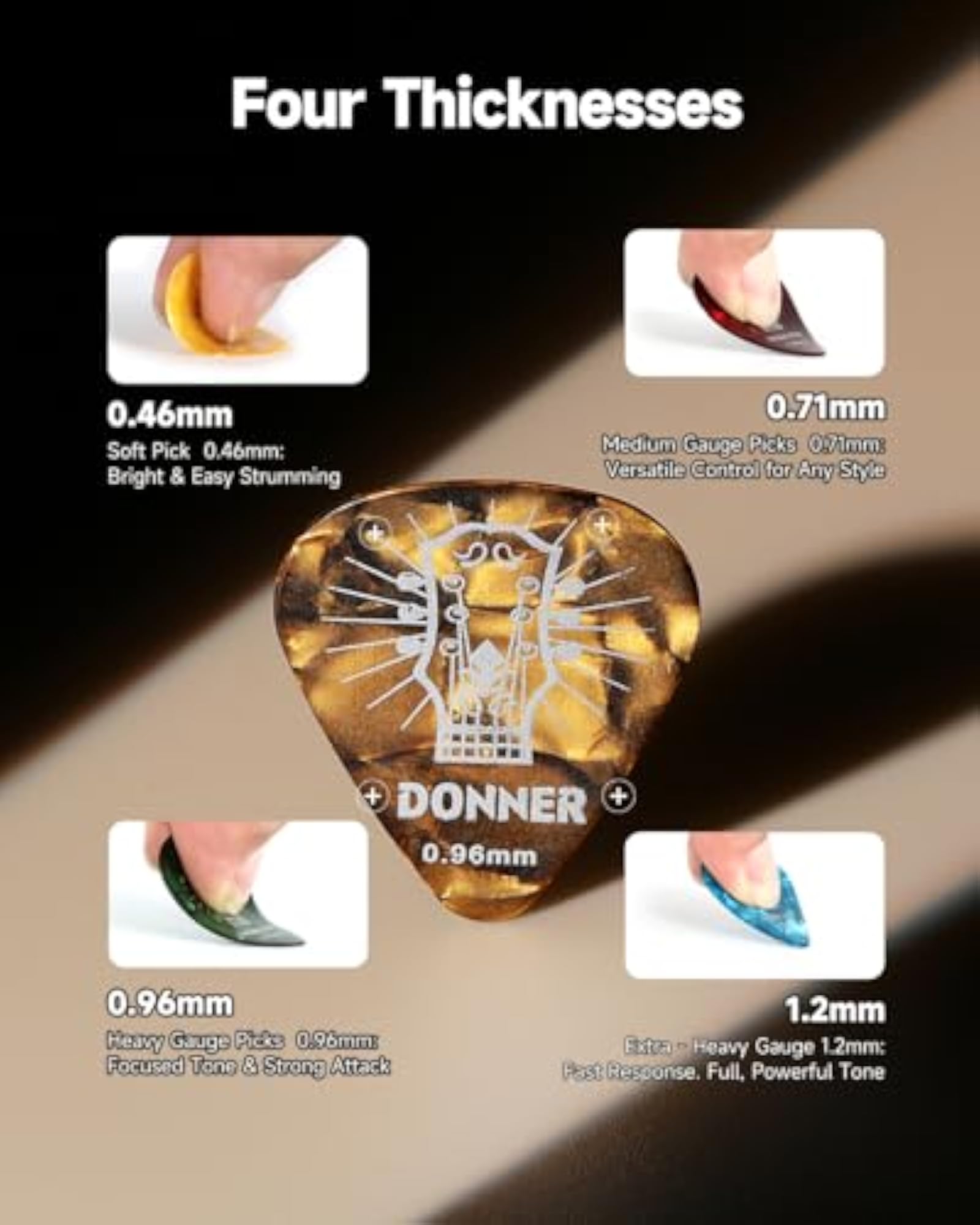 Celluloid Guitar Picks 16 Pack