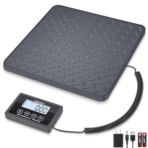 THINKSCALE Shipping Postal Scale with Integrated One-Piece Platform, 10g High Accuracy 440lb Capacity for Packages, Small Business & Warehouse, Battery & AC Adapter Included