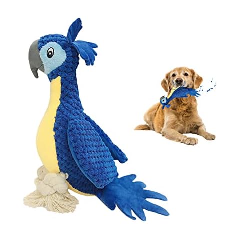 ROSAUI Plush Squeaky Toys For Pet Dogs Dog Cleaning Teeth Chew Toys For Puppies And Large Dogs Bite-resisting Relieve Anxiety And Boredom Washable Soft Safe Endurable Attractive Interesting (Cockatoo) Cover