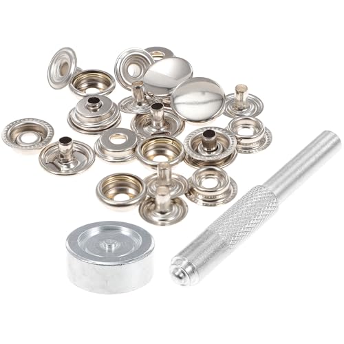 MUELODSIC Snap Fastener mit Metallknöpfen und Installationswerkzeug Langlebige Druckknöpfe für DIY Nähen Kleidung Taschen Reparatur von Zeltplanen und Segeltuch Geeignet für Anfänger und