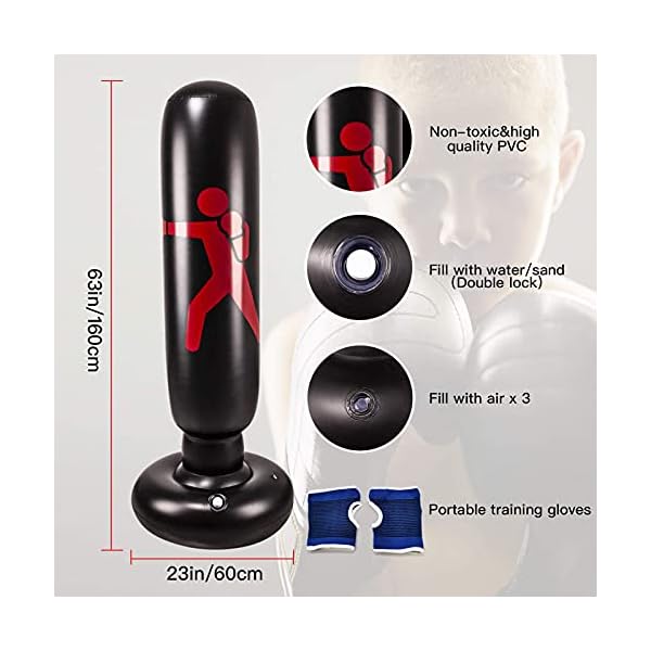 Inflatable-Kids-Punching-Bag-with-Stand-Kickboxing-Freestanding-Punching-Bags-for-KidsAdults-63-Portable-Weighted-Boxing-Punching-Bag-for-Practicing-Karate-Taekwondo-MMA-with-Training-Gloves Inflatable Kids Punching Bag with Stand, Kickboxing Freestanding Punching Bags for Kids&Adults, 63” Portable Weighted Boxing Punching Bag for Practicing Karate, Taekwondo, MMA (with Training Gloves).