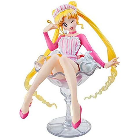 Scale In Box Model Sailor Moon 20Th Anniversary Moon Hare Fruit Buffy Ice Cream Sitting Figure 12Cm-Eyes Closed Collectible Gift For Kids And Anime Fans Cover