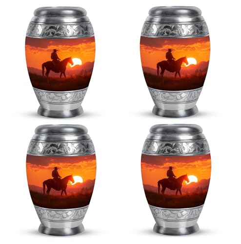 Image of Cowboy Urn - Mini Urn - Ashes Holder - Urns for Cremation Ashes - Cremation Urns for Male- (3 inch Pack of 4)