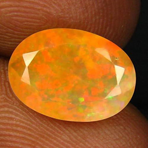 1.95 ct AAA+ Grade Premium Gem Quality Oval Cut (11 x 8 mm) Un-Heated Ethiopian Rainbow Opal Genuine Loose Gemstone image 4