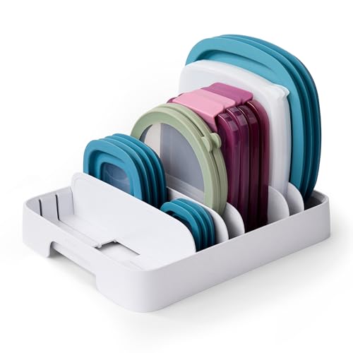 YouCopia StoraLid Adjustable Food Container Lid Organizer for Kitchen Cabinet Storage, Large 24 Lids, Premium Edition