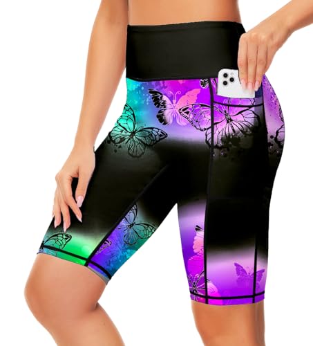 Image of AOBUTE Womens 9 inch /10 inch /11 inch Long Swim Board Shorts High Waisted UPF 50+ Biker Shorts with Pockets