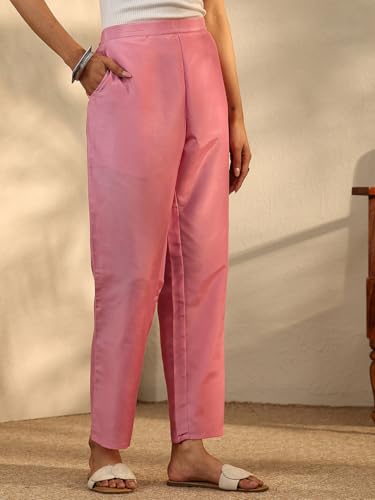 Image of Libas Printed Cotton A Line Kurta With Trouser and Dupatta | daily wear suit