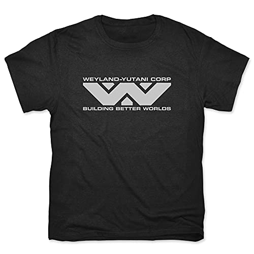 Mens Weyland-Yutani Corp Building Better Worlds T Shirt Funny Cool Graphic Printed Guys Tee Black X-Large