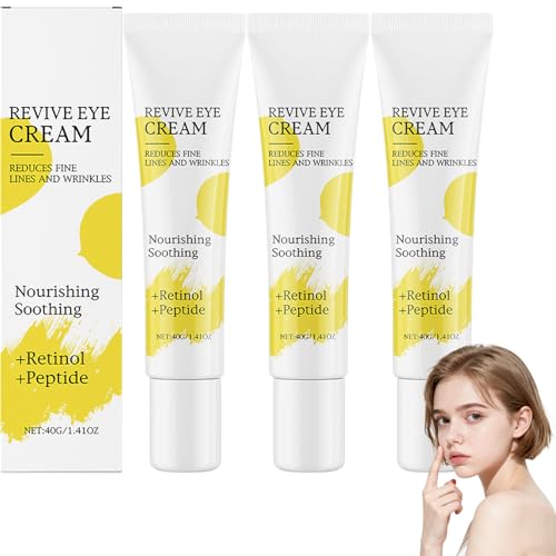 Crema contorno occhi revive, crema idratante anti-occhiaie e tasche, cura delicata idratante per rughe e linee sottili, crema occhi rassodante al retinolo e peptidi, texture leggera non grassa (3