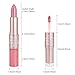 evpct 2 in 1 Light Pink Glitter Shimmer Shiny lipstick & Liquid Lip Gloss, Metallic Dual Ended Lipstick with Hydrating Lightweight Formula, Shiny Glossy Lip Stick Makeup for Women stay on all Day 01