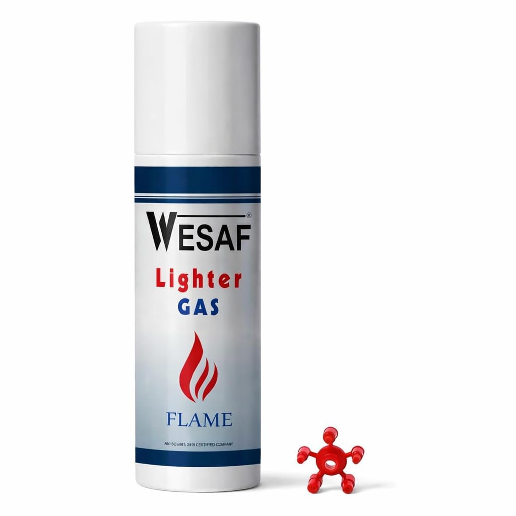 SHIP SAI TRADERS (550ml) Universal Lighter Gas Refill Can Cylinder I Butane Gas Canister Bottle I Strong Steel Nozzle I Suitable to Refill All Types of Kitchen, Candle & Other Gas Lighters (1)