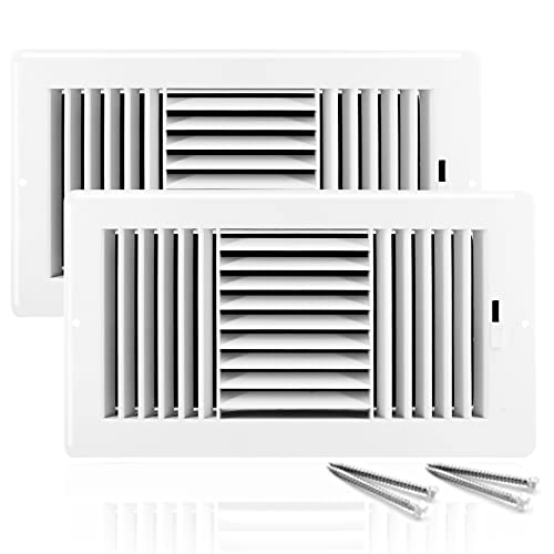 LouanXpert 2 Pcs Duct Opening Ceiling Register with Adjustable 3-Way Air Flow